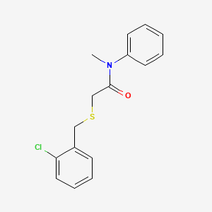 molecular formula C16H16ClNOS B2755652 2-{[(2-chlorophenyl)methyl]sulfanyl}-N-methyl-N-phenylacetamide CAS No. 339107-94-7