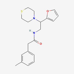 molecular formula C19H24N2O2S B2755711 N-(2-(furan-2-yl)-2-thiomorpholinoethyl)-2-(m-tolyl)acetamide CAS No. 2034573-11-8