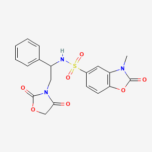 molecular formula C19H17N3O7S B2755714 N-[2-(2,4-dioxo-1,3-oxazolidin-3-yl)-1-phenylethyl]-3-methyl-2-oxo-2,3-dihydro-1,3-benzoxazole-5-sulfonamide CAS No. 1903703-64-9