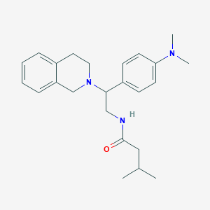 molecular formula C24H33N3O B2755732 N-{2-[4-(dimethylamino)phenyl]-2-(1,2,3,4-tetrahydroisoquinolin-2-yl)ethyl}-3-methylbutanamide CAS No. 946365-76-0