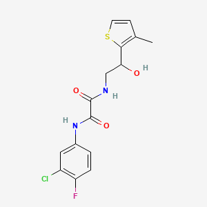 molecular formula C15H14ClFN2O3S B2755740 N'-(3-chloro-4-fluorophenyl)-N-[2-hydroxy-2-(3-methylthiophen-2-yl)ethyl]ethanediamide CAS No. 1351598-40-7