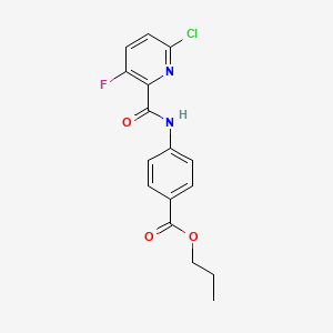 molecular formula C16H14ClFN2O3 B2755747 Propyl 4-(6-chloro-3-fluoropyridine-2-amido)benzoate CAS No. 1445689-19-9