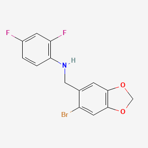 B2755773 N-[(6-bromo-1,3-benzodioxol-5-yl)methyl]-2,4-difluoroaniline CAS No. 301193-44-2