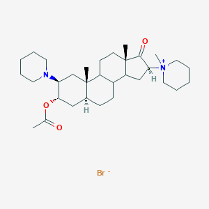 molecular formula C₃₂H₅₃BrN₂O₃ B027558 5-alpha-Androstan-17-one, 3-alpha-acetoxy-16-beta-pipecolinio-2-beta-piperidino-, bromide CAS No. 50587-93-4