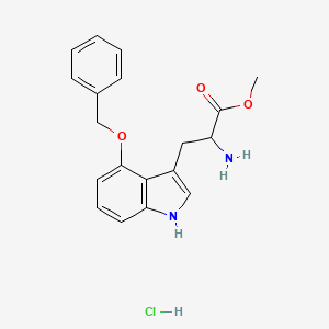 molecular formula C19H21ClN2O3 B2755815 methyl 2-amino-3-[4-(benzyloxy)-1H-indol-3-yl]propanoate hydrochloride CAS No. 2411198-37-1