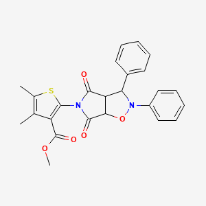 molecular formula C25H22N2O5S B2755833 methyl 2-{4,6-dioxo-2,3-diphenyl-hexahydro-2H-pyrrolo[3,4-d][1,2]oxazol-5-yl}-4,5-dimethylthiophene-3-carboxylate CAS No. 1005055-78-6