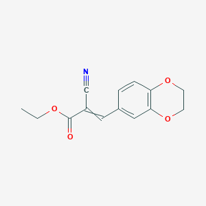 molecular formula C14H13NO4 B2755849 Ethyl 2-cyano-3-(2,3-dihydro-1,4-benzodioxin-6-yl)prop-2-enoate CAS No. 683221-13-8