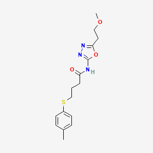 molecular formula C16H21N3O3S B2755868 N-(5-(2-methoxyethyl)-1,3,4-oxadiazol-2-yl)-4-(p-tolylthio)butanamide CAS No. 1396748-18-7