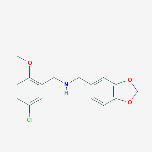 molecular formula C17H18ClNO3 B275588 N-(1,3-benzodioxol-5-ylmethyl)-N-(5-chloro-2-ethoxybenzyl)amine 