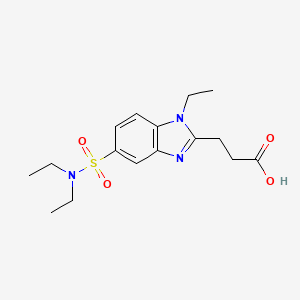 molecular formula C16H23N3O4S B2755882 3-[5-(diethylsulfamoyl)-1-ethyl-1H-1,3-benzodiazol-2-yl]propanoic acid CAS No. 735322-09-5