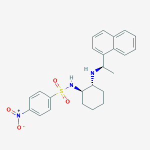 molecular formula C24H27N3O4S B027559 N-[(1R,2R)-2-[[(1R)-1-(1-Naphthyl)ethyl]amino]cyclohexyl]-4-nitrobenzenesulfonamide CAS No. 908598-58-3