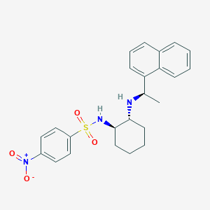 molecular formula C24H27N3O4S B027559 N-[(1R,2R)-2-{[(1R)-1-(Naphthalen-1-yl)ethyl]amino}cyclohexyl]-4-nitrobenzene-1-sulfonamide CAS No. 908598-58-3