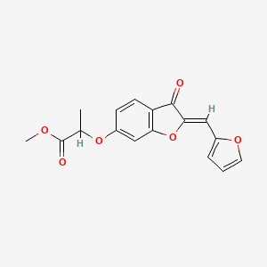 molecular formula C17H14O6 B2755924 methyl 2-{[(2Z)-2-[(furan-2-yl)methylidene]-3-oxo-2,3-dihydro-1-benzofuran-6-yl]oxy}propanoate CAS No. 620546-28-3