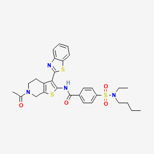 molecular formula C29H32N4O4S3 B2755938 N-(6-acetyl-3-(benzo[d]thiazol-2-yl)-4,5,6,7-tetrahydrothieno[2,3-c]pyridin-2-yl)-4-(N-butyl-N-ethylsulfamoyl)benzamide CAS No. 449770-23-4