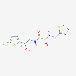 molecular formula C14H15ClN2O3S2 B2755940 N-[2-(5-chlorothiophen-2-yl)-2-methoxyethyl]-N'-[(thiophen-2-yl)methyl]ethanediamide CAS No. 2034406-39-6