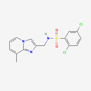 molecular formula C15H13Cl2N3O2S B2755949 2,5-dichloro-N-((8-methylimidazo[1,2-a]pyridin-2-yl)methyl)benzenesulfonamide CAS No. 868972-50-3