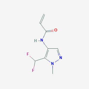 molecular formula C8H9F2N3O B2755969 N-[5-(Difluoromethyl)-1-methylpyrazol-4-yl]prop-2-enamide CAS No. 2190141-57-0