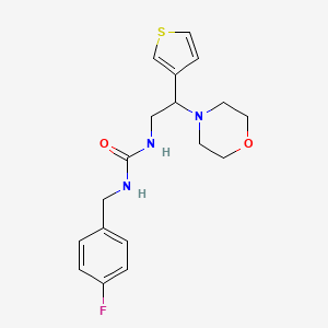 molecular formula C18H22FN3O2S B2756014 1-(4-Fluorobenzyl)-3-(2-morpholino-2-(thiophen-3-yl)ethyl)urea CAS No. 1170814-51-3