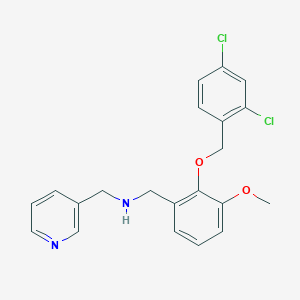 molecular formula C21H20Cl2N2O2 B275604 N-{2-[(2,4-dichlorobenzyl)oxy]-3-methoxybenzyl}-N-(3-pyridinylmethyl)amine 