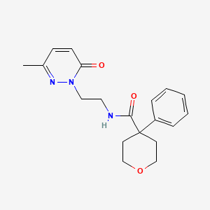 molecular formula C19H23N3O3 B2756046 N-(2-(3-methyl-6-oxopyridazin-1(6H)-yl)ethyl)-4-phenyltetrahydro-2H-pyran-4-carboxamide CAS No. 1257551-49-7