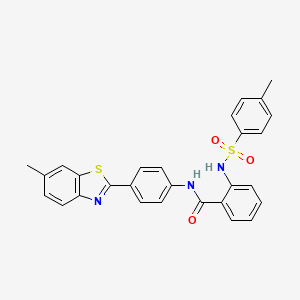 molecular formula C28H23N3O3S2 B2756053 N-[4-(6-methyl-1,3-benzothiazol-2-yl)phenyl]-2-(4-methylbenzenesulfonamido)benzamide CAS No. 361469-65-0