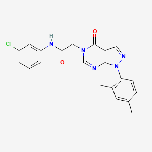 molecular formula C21H18ClN5O2 B2756061 N-(3-chlorophenyl)-2-[1-(2,4-dimethylphenyl)-4-oxo-1H,4H,5H-pyrazolo[3,4-d]pyrimidin-5-yl]acetamide CAS No. 895004-67-8
