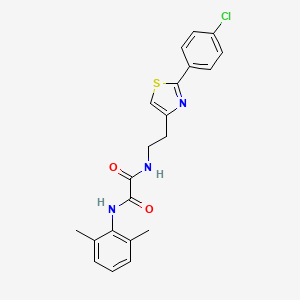 molecular formula C21H20ClN3O2S B2756062 N-{2-[2-(4-chlorophenyl)-1,3-thiazol-4-yl]ethyl}-N'-(2,6-dimethylphenyl)ethanediamide CAS No. 895782-82-8