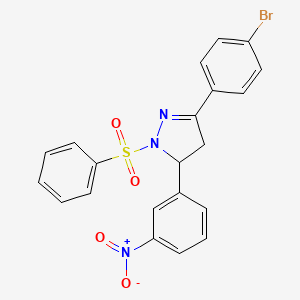 3-(4-bromophenyl)-5-(3-nitrophenyl)-1-(phenylsulfonyl)-4,5-dihydro-1H-pyrazole
