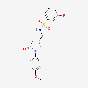 3-fluoro-N-((1-(4-methoxyphenyl)-5-oxopyrrolidin-3-yl)methyl)benzenesulfonamide