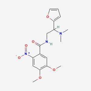 molecular formula C17H21N3O6 B2756078 N-[2-(dimethylamino)-2-(furan-2-yl)ethyl]-4,5-dimethoxy-2-nitrobenzamide CAS No. 899975-15-6