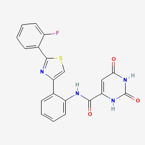 N-(2-(2-(2-fluorophenyl)thiazol-4-yl)phenyl)-2,6-dioxo-1,2,3,6-tetrahydropyrimidine-4-carboxamide