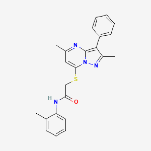 B2756089 2-((2,5-dimethyl-3-phenylpyrazolo[1,5-a]pyrimidin-7-yl)thio)-N-(o-tolyl)acetamide CAS No. 877788-45-9