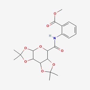 molecular formula C20H25NO8 B2756106 methyl 2-[(4,4,11,11-tetramethyl-3,5,7,10,12-pentaoxatricyclo[7.3.0.02,6]dodecane-8-carbonyl)amino]benzoate CAS No. 1093408-05-9