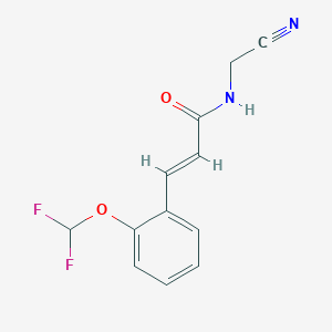 molecular formula C12H10F2N2O2 B2756121 (E)-N-(cyanomethyl)-3-[2-(difluoromethoxy)phenyl]prop-2-enamide CAS No. 1312002-04-2