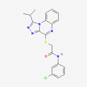 molecular formula C20H18ClN5OS B2756126 N-(3-chlorophenyl)-2-{[1-(propan-2-yl)-[1,2,4]triazolo[4,3-a]quinoxalin-4-yl]sulfanyl}acetamide CAS No. 1358825-83-8
