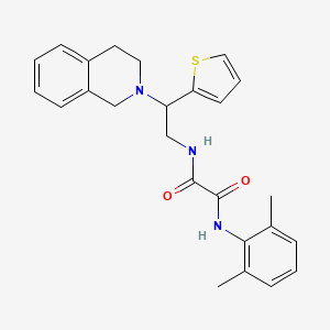 molecular formula C25H27N3O2S B2756141 N1-(2-(3,4-dihydroisoquinolin-2(1H)-yl)-2-(thiophen-2-yl)ethyl)-N2-(2,6-dimethylphenyl)oxalamide CAS No. 898408-04-3