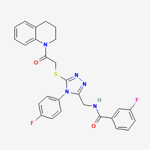 N-((5-((2-(3,4-dihydroquinolin-1(2H)-yl)-2-oxoethyl)thio)-4-(4-fluorophenyl)-4H-1,2,4-triazol-3-yl)methyl)-3-fluorobenzamide