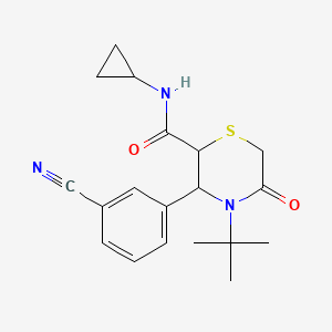 4-(tert-butyl)-3-(3-cyanophenyl)-N-cyclopropyl-5-oxothiomorpholine-2-carboxamide