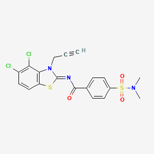 molecular formula C19H15Cl2N3O3S2 B2756172 N-[(2Z)-4,5-dichloro-3-(prop-2-yn-1-yl)-2,3-dihydro-1,3-benzothiazol-2-ylidene]-4-(dimethylsulfamoyl)benzamide CAS No. 868377-41-7