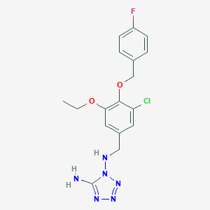 molecular formula C17H18ClFN6O2 B275618 N~1~-{3-chloro-5-ethoxy-4-[(4-fluorobenzyl)oxy]benzyl}-1H-tetrazole-1,5-diamine 