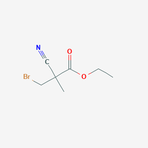 molecular formula C7H10BrNO2 B027562 Ethyl 3-bromo-2-cyano-2-methylpropanoate CAS No. 109539-54-0
