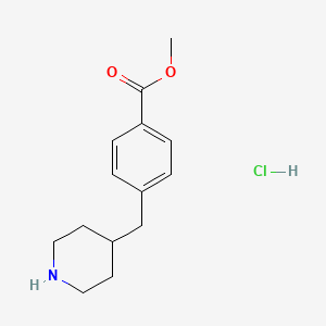 molecular formula C14H20ClNO2 B2756200 Methyl 4-(piperidin-4-ylmethyl)benzoate hydrochloride CAS No. 333986-70-2