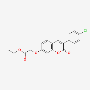 molecular formula C20H17ClO5 B2756259 isopropyl 2-((3-(4-chlorophenyl)-2-oxo-2H-chromen-7-yl)oxy)acetate CAS No. 869079-81-2