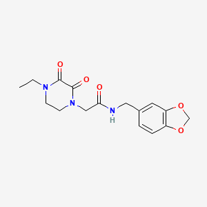 molecular formula C16H19N3O5 B2756279 N-[(2H-1,3-benzodioxol-5-yl)methyl]-2-(4-ethyl-2,3-dioxopiperazin-1-yl)acetamide CAS No. 868965-09-7