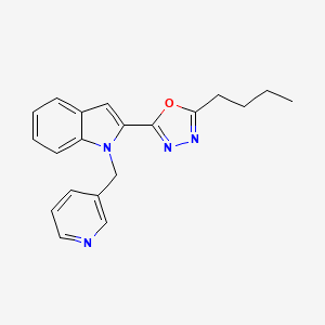 molecular formula C20H20N4O B2756288 2-butyl-5-(1-(pyridin-3-ylmethyl)-1H-indol-2-yl)-1,3,4-oxadiazole CAS No. 921843-22-3