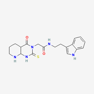 molecular formula C19H17N5O2S B2756296 N-[2-(1H-indol-3-yl)ethyl]-2-{4-oxo-2-sulfanylidene-1H,2H,3H,4H-pyrido[2,3-d]pyrimidin-3-yl}acetamide CAS No. 688793-72-8