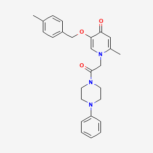 molecular formula C26H29N3O3 B2756310 2-methyl-5-((4-methylbenzyl)oxy)-1-(2-oxo-2-(4-phenylpiperazin-1-yl)ethyl)pyridin-4(1H)-one CAS No. 946379-91-5