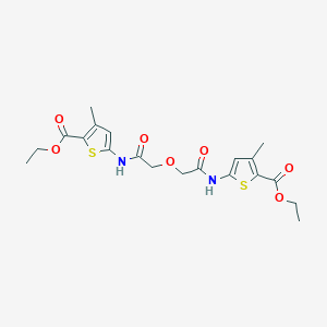 molecular formula C20H24N2O7S2 B2756311 Diethyl 5,5'-((2,2'-oxybis(acetyl))bis(azanediyl))bis(3-methylthiophene-2-carboxylate) CAS No. 477571-92-9