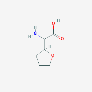 molecular formula C6H11NO3 B2756340 2-Amino-2-(oxolan-2-yl)acetic acid CAS No. 61886-75-7