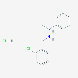 molecular formula C15H17Cl2N B2756342 N-(2-chlorobenzyl)-1-phenylethanamine hydrochloride CAS No. 13541-48-5